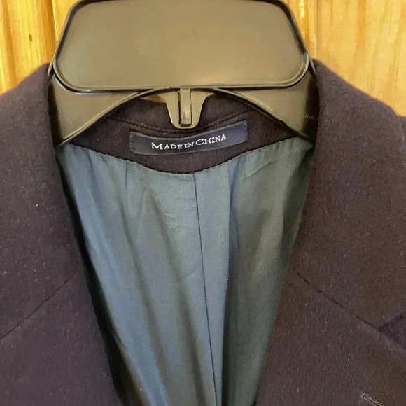 Lands' End Mens Vintage Y2K 100% Cashmere Luxury Blazer Jacket 43R Blue FA EXC - Picture 5 of 12